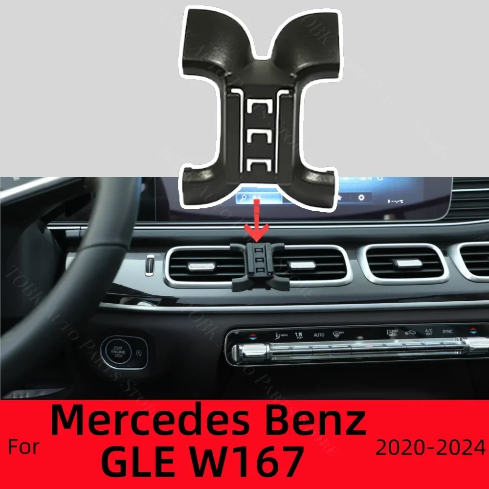 

Mobile Support For Car Special Fixed Bracket Base For Mercedes Benz GLE W167 2020-2024 Wireless Charging Phone Stand Accessories