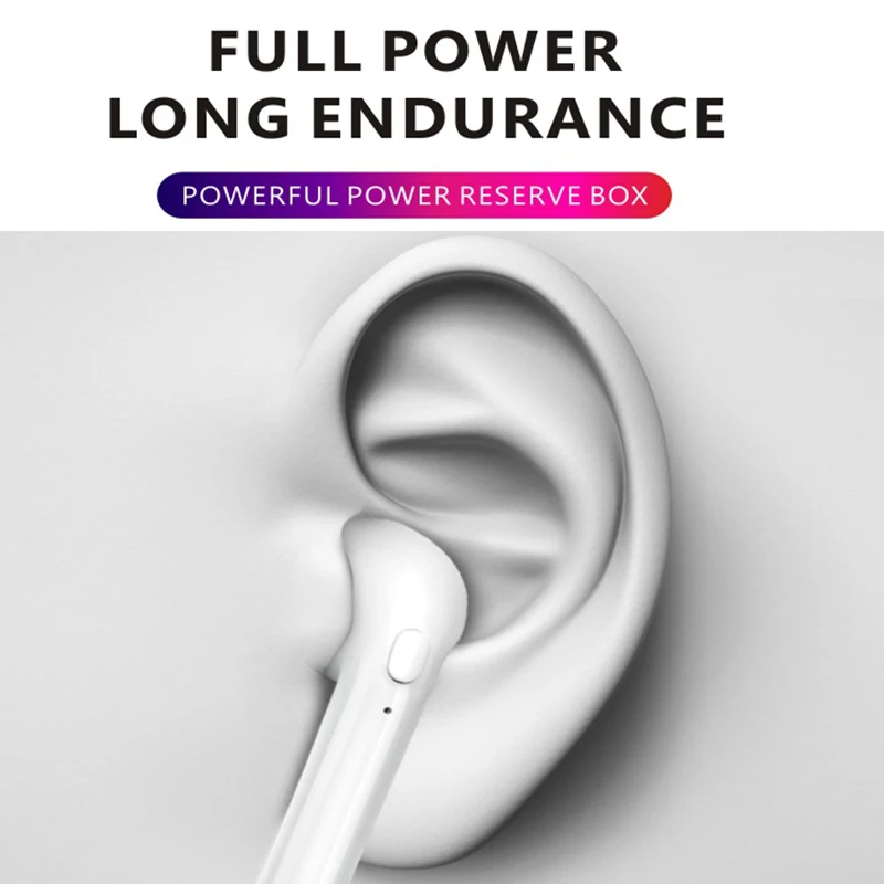 New TWS Earphone Wireless Bluetooth 5.0 Headphones Waterproof Sport Headsets Noise Reduction Earbuds with Mic