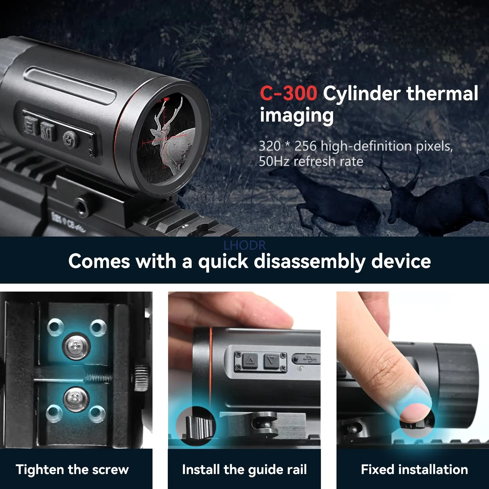 9.7 Thermal Imaging Scope 320*240 Infrared Thermal Imager Night Hunting Monocular Screen Crosshair Aiming