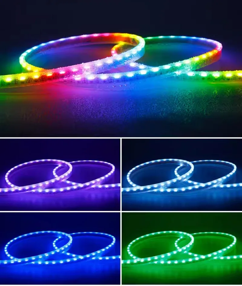 Imagem -05 - Endereçável Side Emitting Rgb Led Strip Fita Luz Cor Sonho Estreito Pcb Sk6812 Dc5v 4020 Smd 60 Leds por m mm Ws2812b