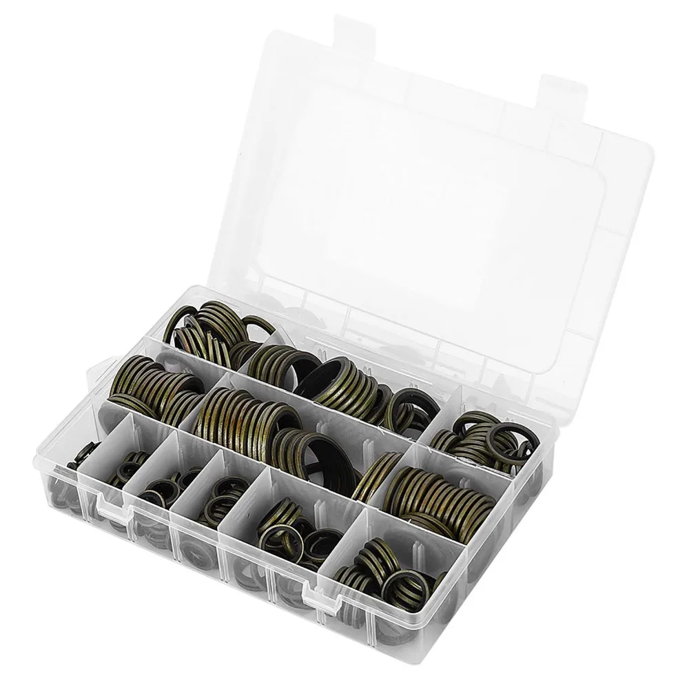 

240pcs Plumbing Use Metal Rubber Gasket Set Drain Plug Gasket Water Pipe Connections Hydraulic Pressure System