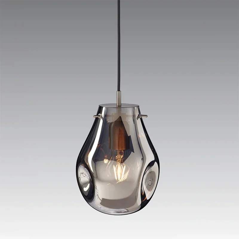 

Nordic colored glass small chandelier Modern personality art cafe Bar bedside chandelier