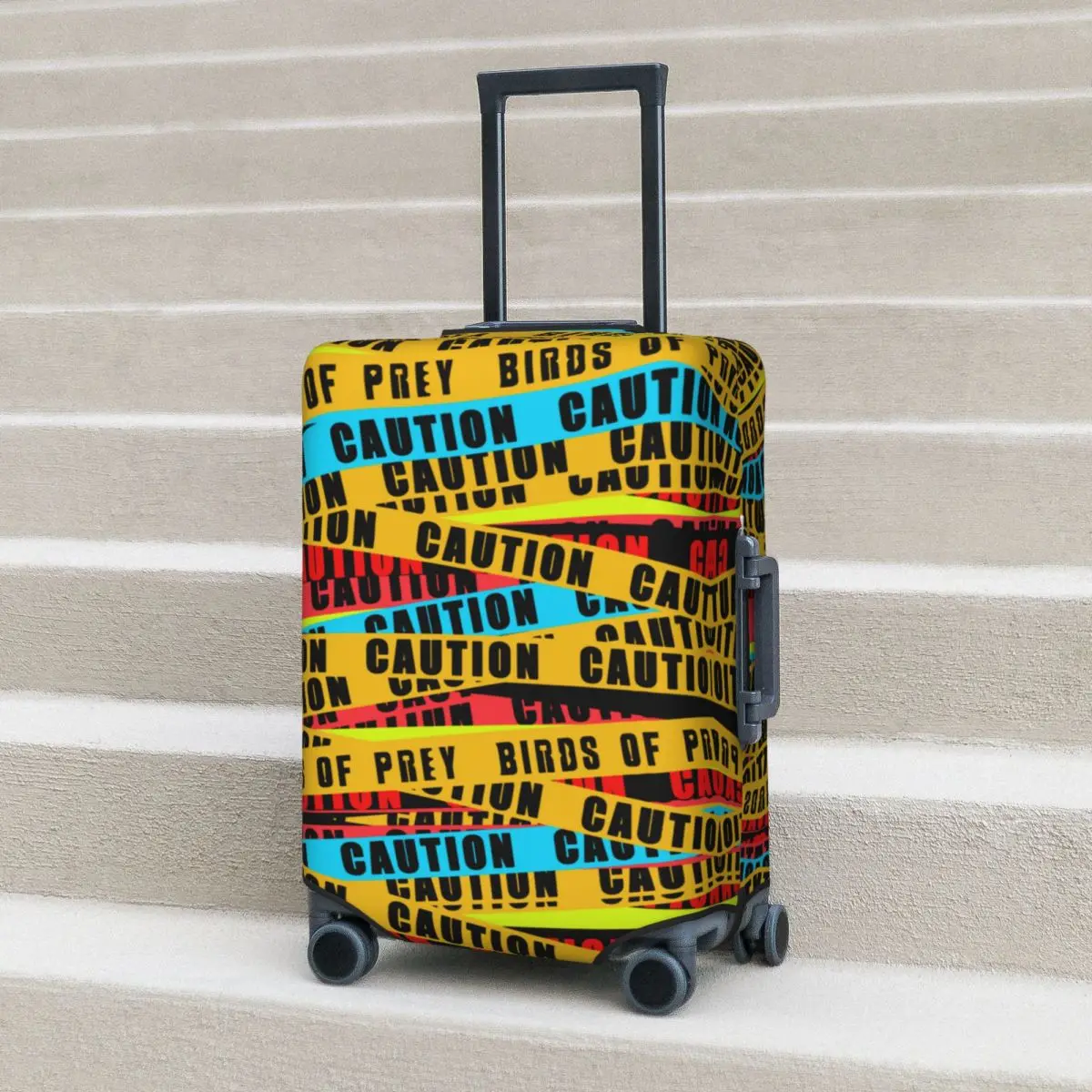 غطاء حقيبة بشريط تحذيري لطيور الجارع، مشهد الجريمة، عطلة السفر، واقي حقيبة الأمتعة المفيد #1