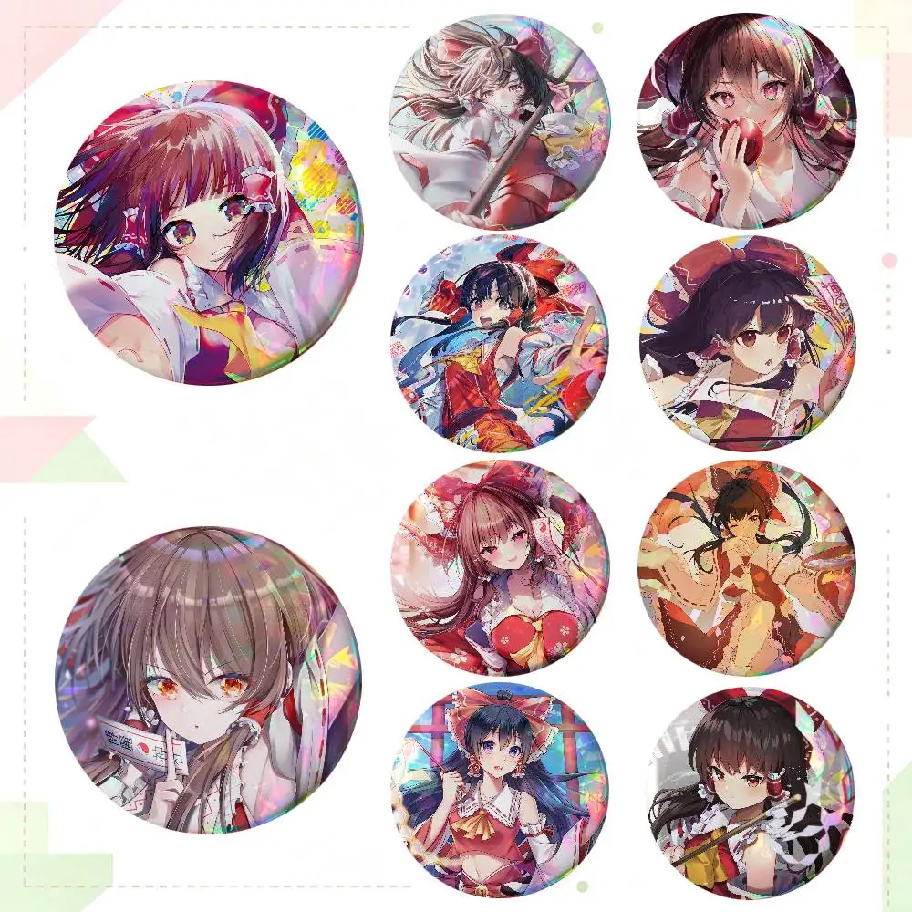 Anime Game Touhou Project Reimu Hakurei Round Badges Can Be Used To Decorate Clothes And Backpack Pins