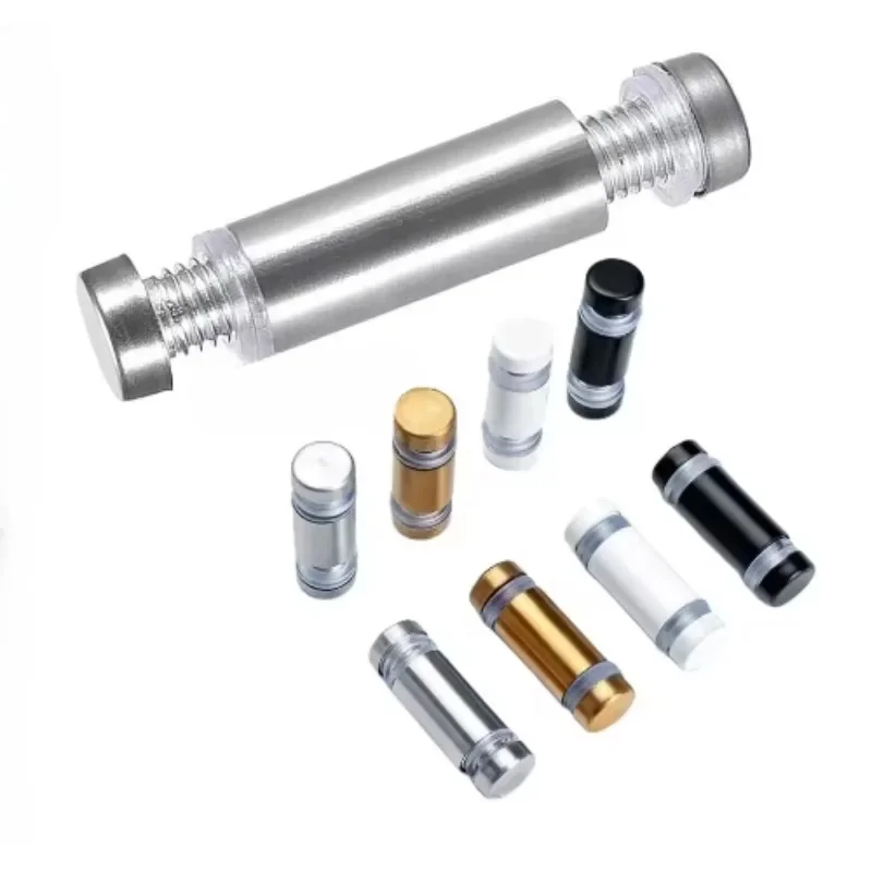 

20Pcs Stainless Steel Double Headed Barrel Sign Standoff Spacer Acrylic Glass Gold White Brushed Gold