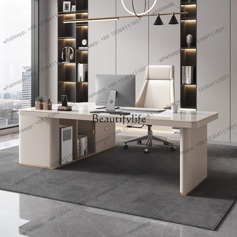 X4 Light luxury rock slab corner desk modern simple computer desk desktop home