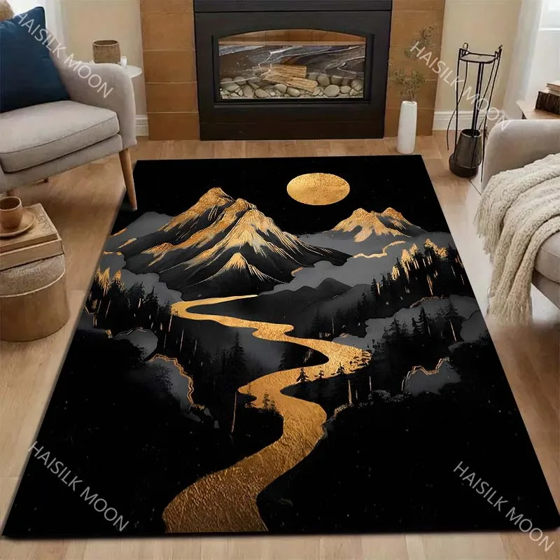 

Индивидуальный ковер с луной и пейзажем для гостиной, спальни, прикроватный напольный коврик, гардеробная, детские коврики для активного отдыха, домашний декор