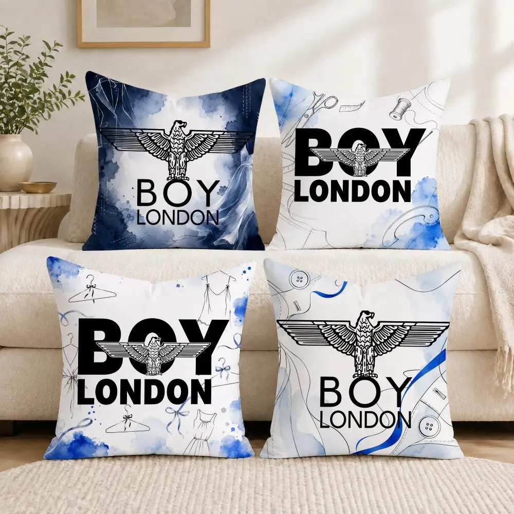 Classic B-Boy L-London Logo Cushion Cover Plush Decorative Pillow Case With Hidden Zipper Fashion Room Decor For Home