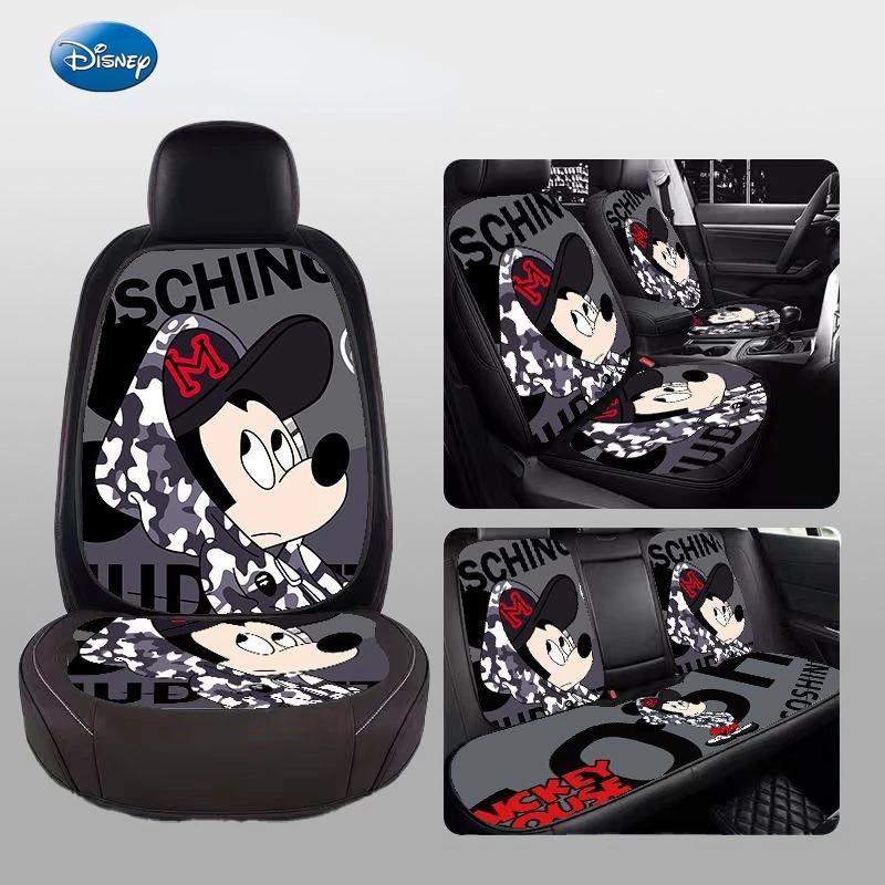 Disney Car Interior Seat Cushion Universal Crystal Velvet Protective Cushion Cartoon Seat Cushion Backrest Cover  Cartoon