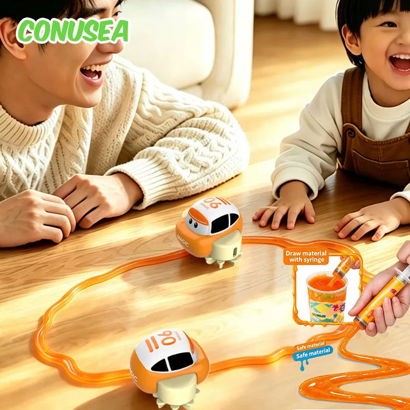2026 DIY Track Car Smart DIY Crystal Mud Route Track Vehicle Electronic Interactive Games Electric Machine Toys for Kids Boys