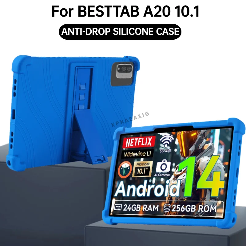 For BESTTAB A20 10 inch Tablet Shockproof Cover Model A20 Tablet Security Shockproof Silicone Case with Stand Cover Case