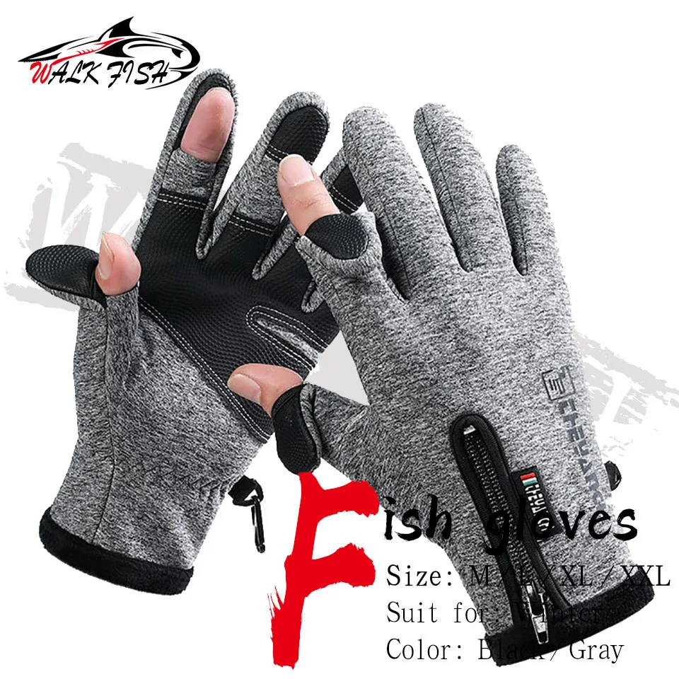 WALK FISH Winter Fishing Gloves for Men Women Windproof Water Repellent Anti-Slip Gloves Touchscreen Cold Weather Driving Gloves