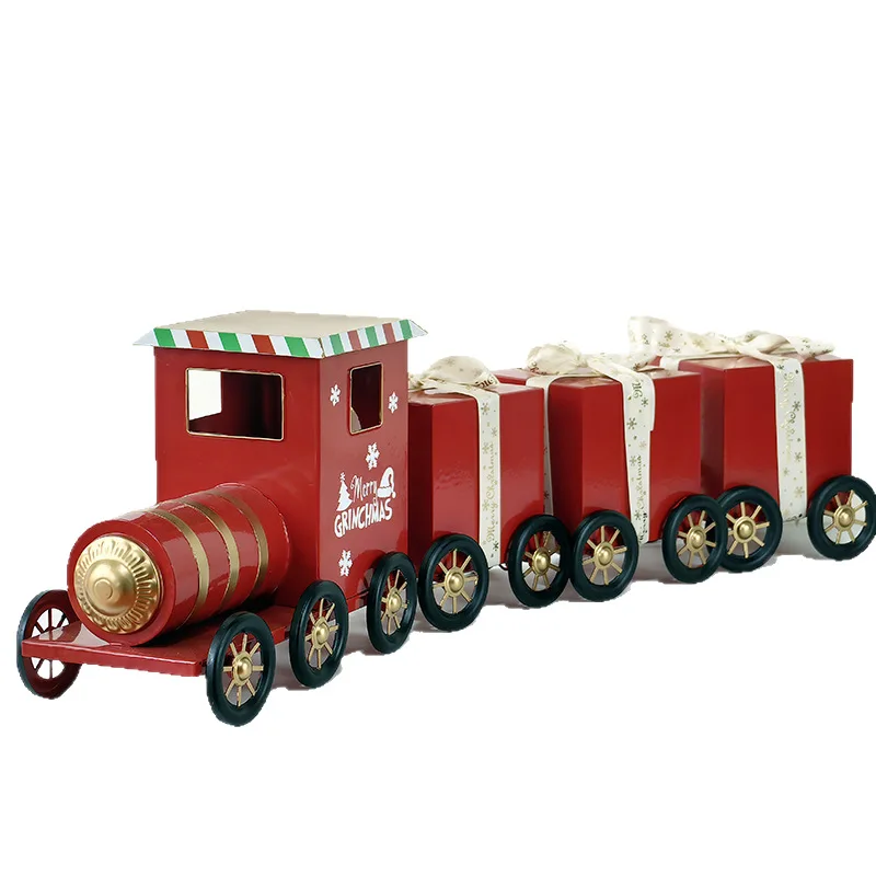 Christmas train decoration model props ornaments creative home metal handicrafts handmade foreign trade jewelry