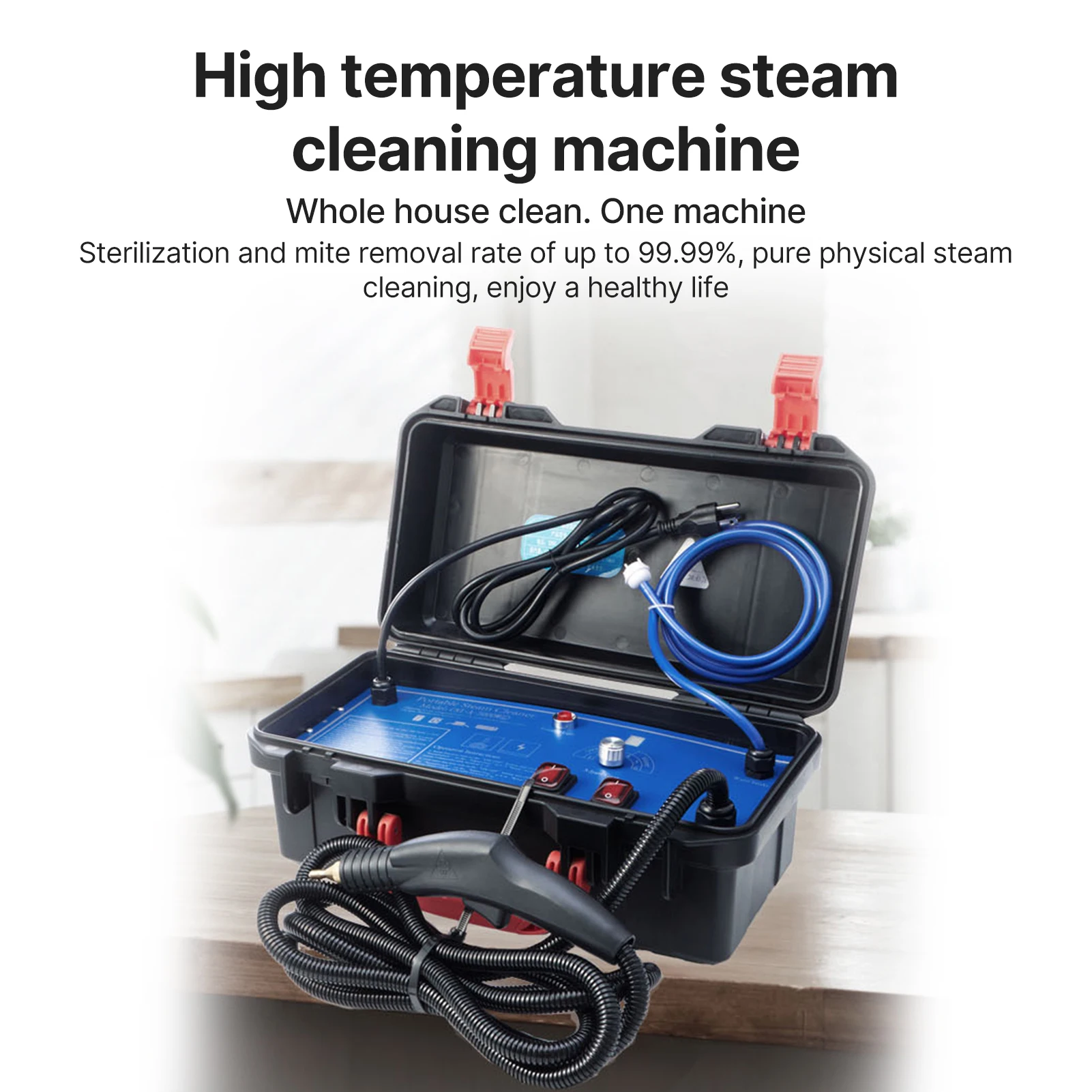 Pressurized Steam Cleaner Heavy Duty Portable with Voice Broadcast 3 Gears Adjustable Cold Hot Water Steam with Mini Flashlight