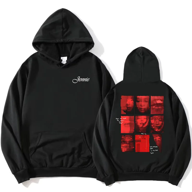 

Jennie Back To School Lyric Hoodie Winter Fleece Long Sleeve Hooded Sweatshirts Casual Fashion Korean Style Pullovers Women Tops
