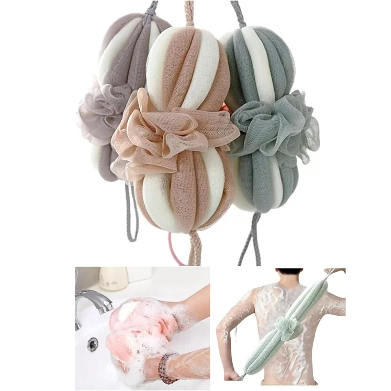 10Pcs New Long Stretchable Bath Loofahs Bath Sponge Pouf Loofahs Stretchable Braided Bath Shower Sponge Ball for Bath