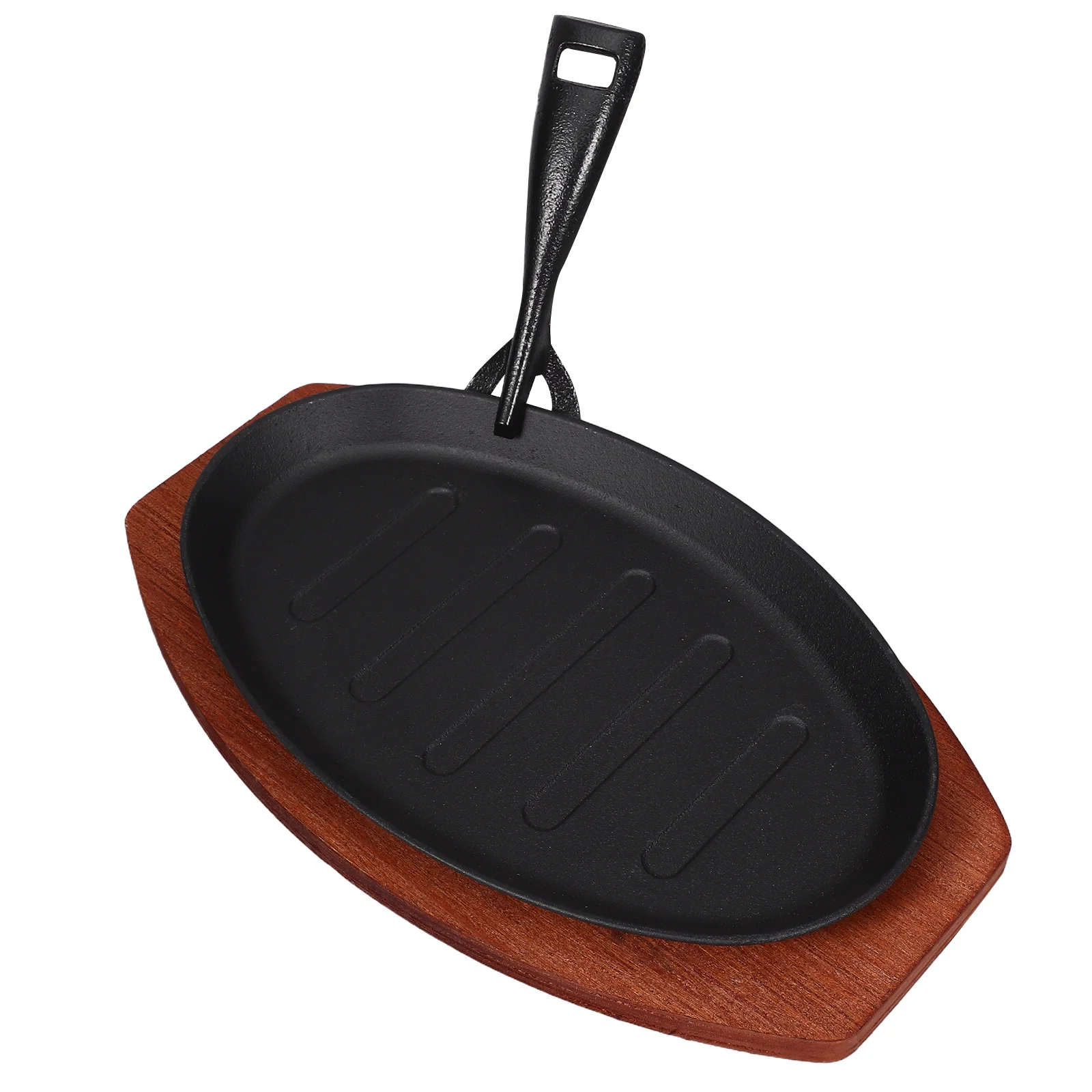 

1Set Cast Iron Grill Plate 10 Inch Striped Surface for Searing Steaks Stovetop Oven Safe Western Style Cooking Griddle Pan