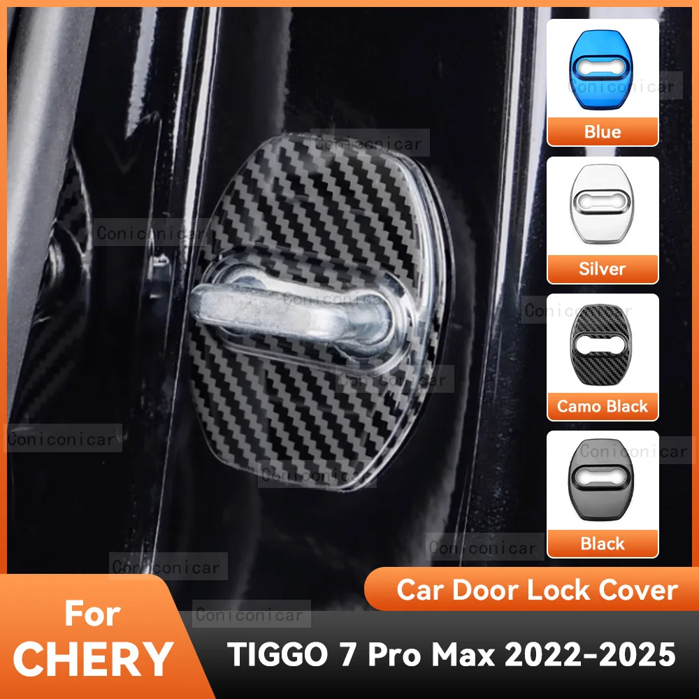 

Аксессуары для Chery Tiggo 7 Pro Max 2022 2023, Автомобильный Дверной замок, защитная крышка, эмблемы, искусственное украшение из нержавеющей стали