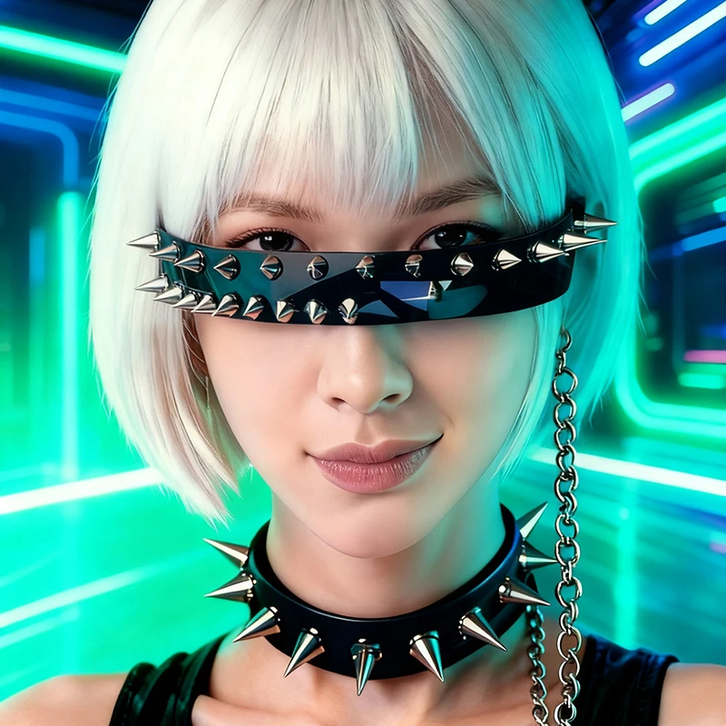 

New Punk Sunglasses Metal Rivet Spike Decoration Women Men Rock Gothic Mirror Men Shades Glasses Luxury Brand Futuristic Eyewear