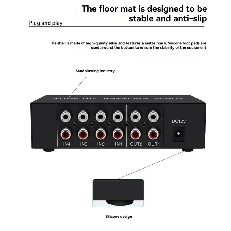 

【B55AQ】 Разветвитель микшера с аудиопереключателем 4 в 2, высокая точность стерео с операционным усилителем, регулировкой громкости, без переключения