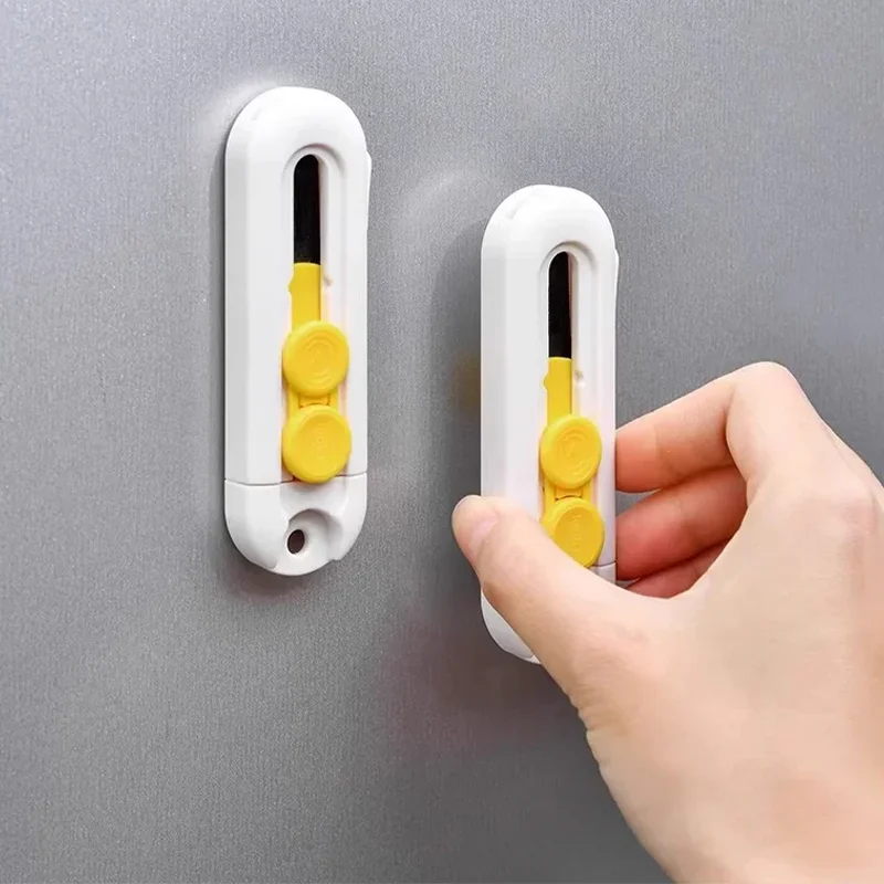 1-3pcs Magnetic Mini Box Cutter Retractable Blade Portable Letter Opener & Paper Cutter Retractable blade Durable ABS material