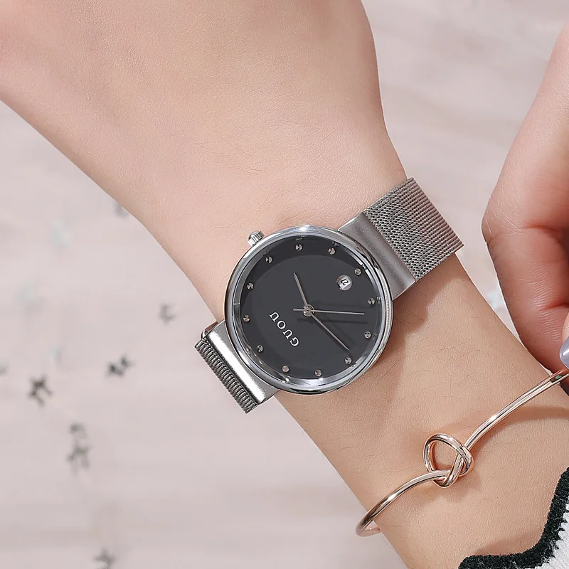 Elegant Women'S Wristwatch, Women'S Watch With Mesh Strap, Korean Style Fashion New Design Women'S Watch, Stylish Quartz Watch.