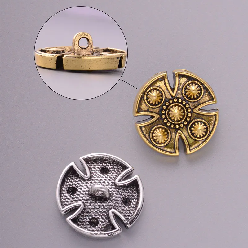 10/15/20pcs 15/20mm Gold or Silver Color Plated Vintage Cross Design Clothing Sewing Buttons DIY Needlework Craft Accessories