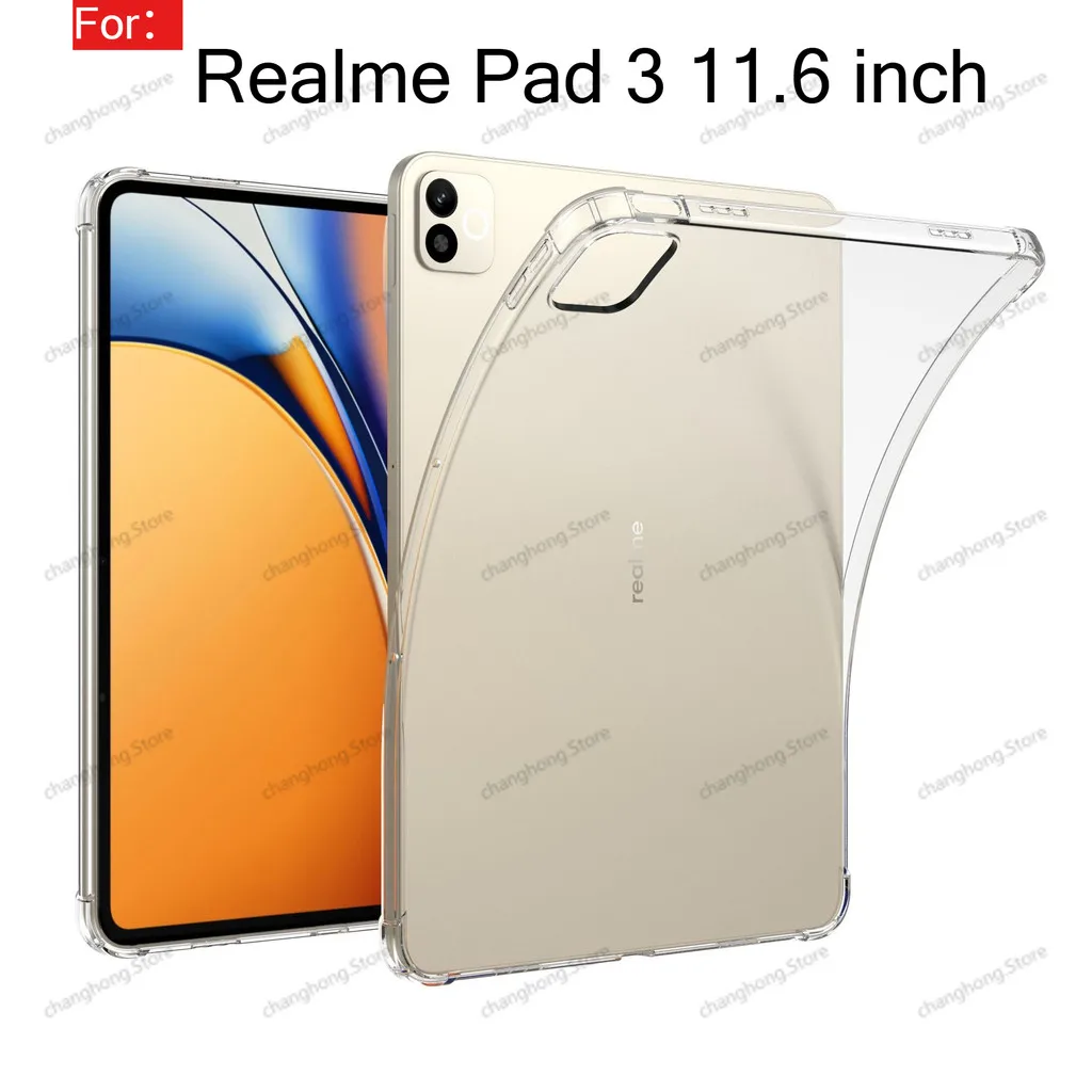 

For Realme Pad 3 11.6 inch 2026 Realme Pad3 Tab 3 Case Thickened Soft Silicone Clear TPU Tablet Case Cover Silicone