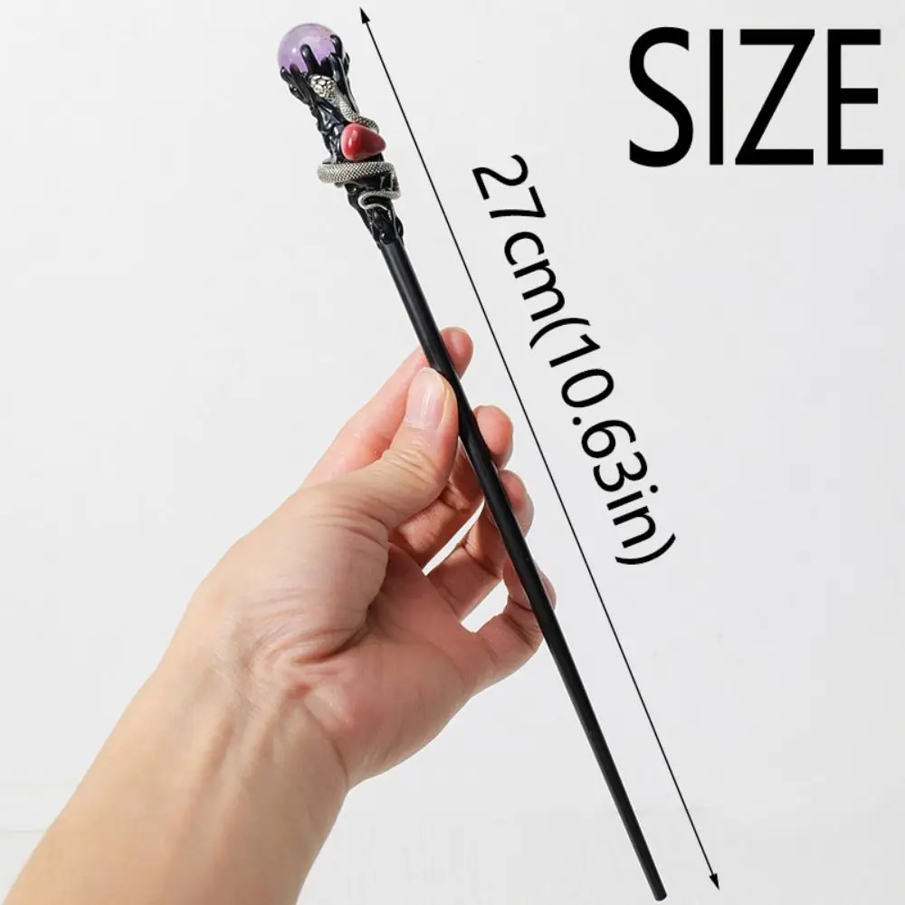 Creative Natural Crystal Magic Wand Witch Handcrafted Crystal Magic Wand Halloween Prop Portable Magic Cane Halloween