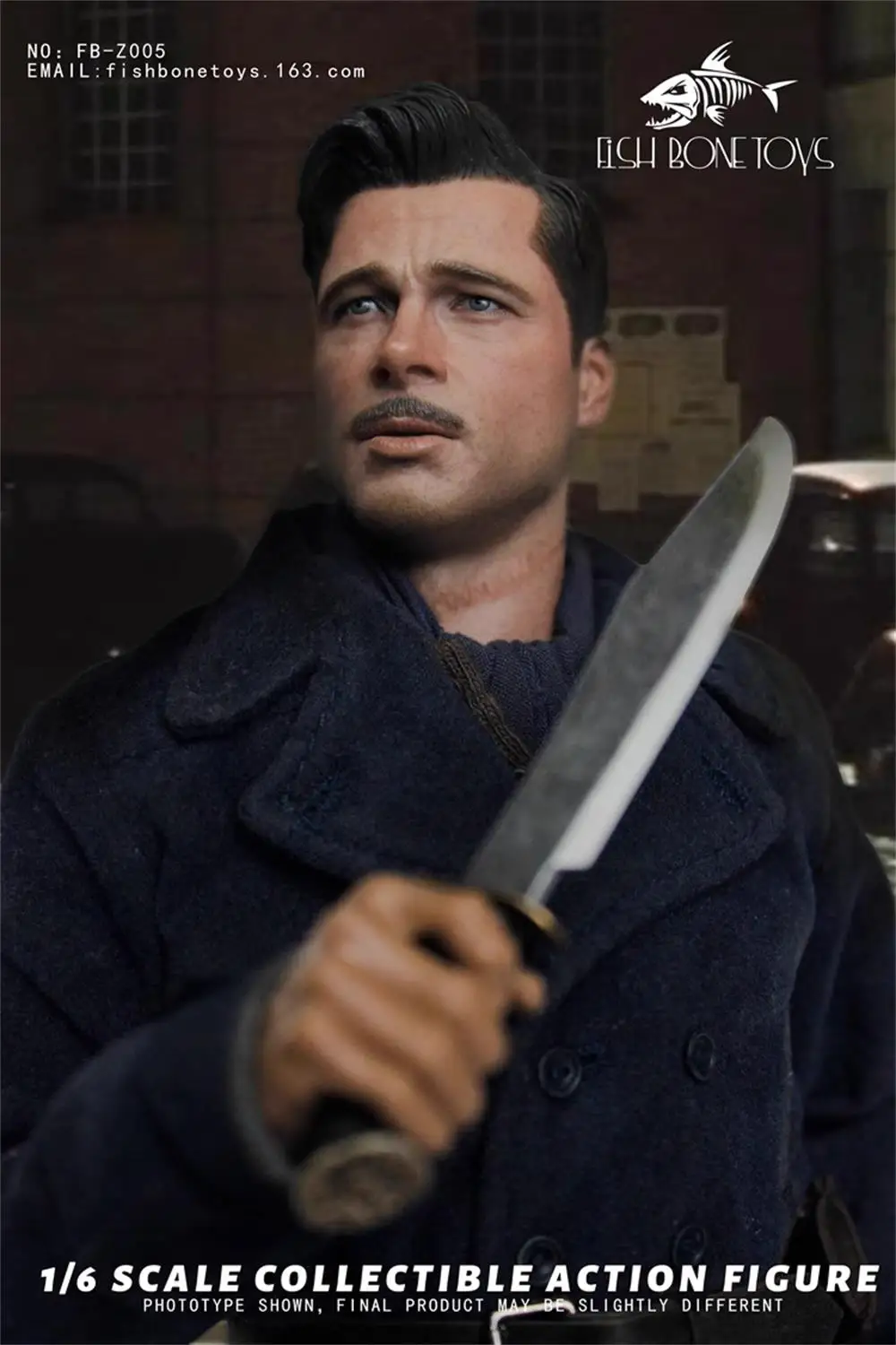 FISH BONETOYS FB-Z005 WWII Military Series Guy Brad Pitt Classic Spy Film Full Set Action Figure Model Gift For Fans Collect 1/6