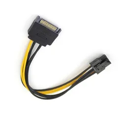 1pc 15Pin SATA to 6Pin Power Cable Connector 6 Pin PCI-E PCI Express Adapter Graphics Video Card Converter Extension Cord Cable