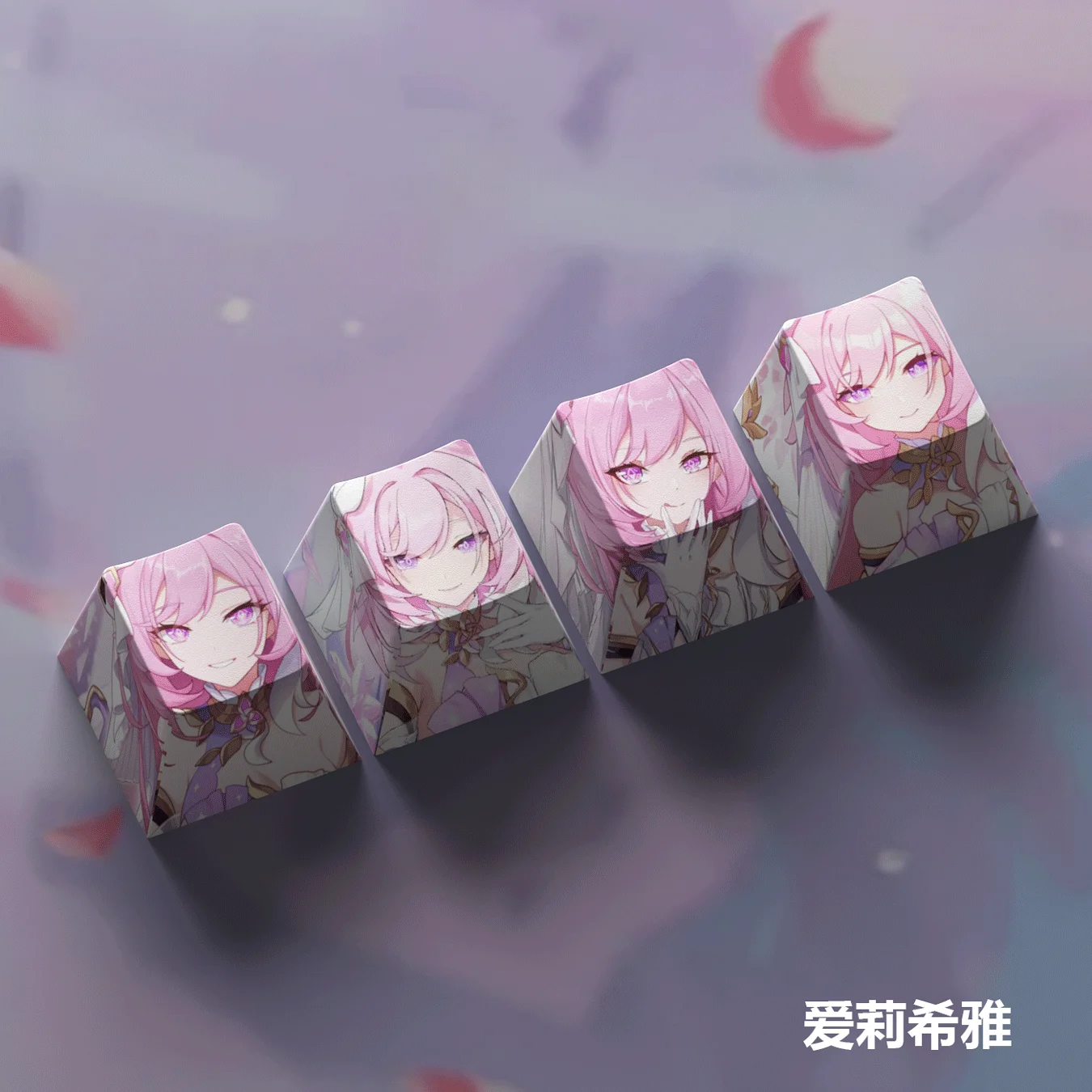 

4 Keys/set Honkai Impact 3 Keycaps PBT Dye Anime Games Key Caps Cherry R4 Height Keycap for MX Switch DIY Mechanical Keyboard