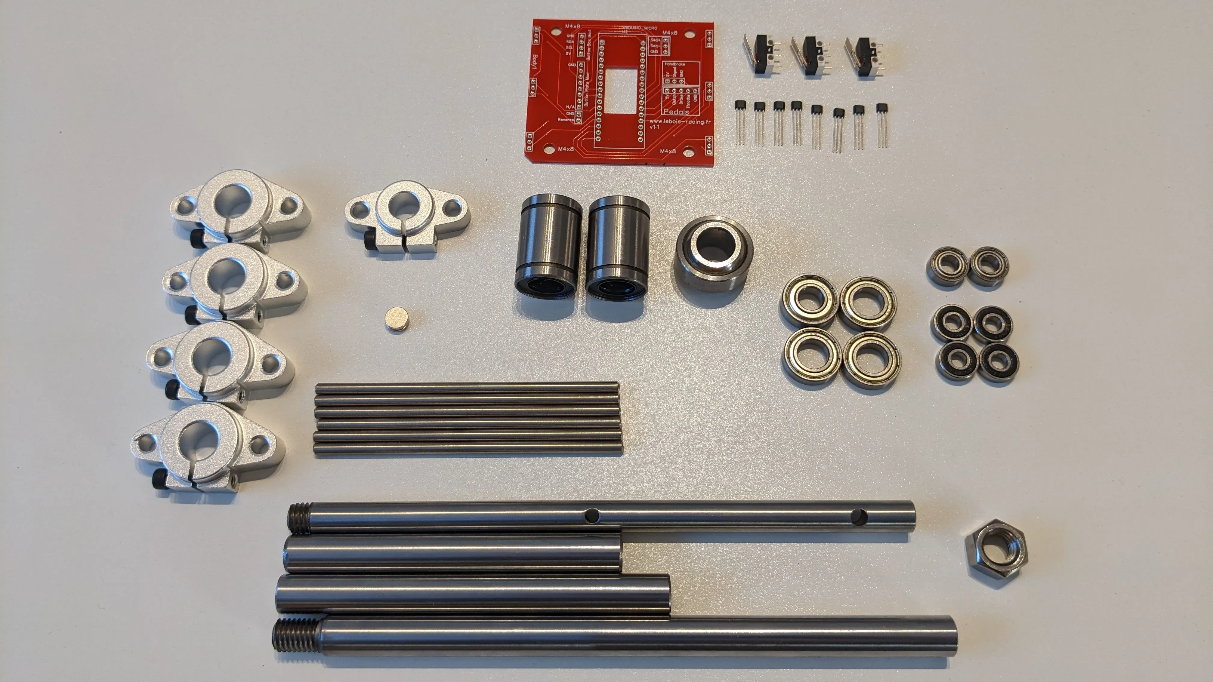 The linear shaft and bearings list for SRT Gear Box V9.0 and V9.1