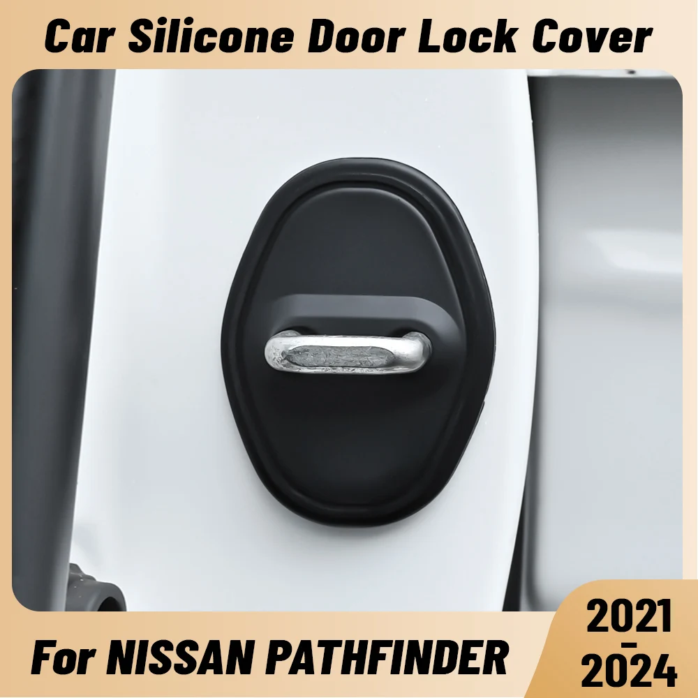 

For NISSAN PATHFINDER 2021-2024 Car Door Shock Absorber Door Lock Protector Silicone Auto Door Lock Latches Cover Accessories
