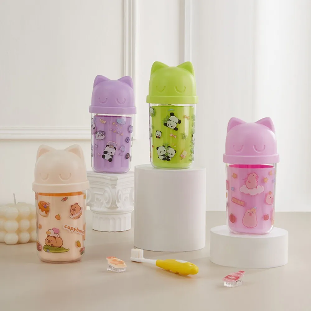 

Double Layer Plastic Travel Cup for Kids and Adults Portable Rinsing Cup for Toothbrush Use at Home or On the Go