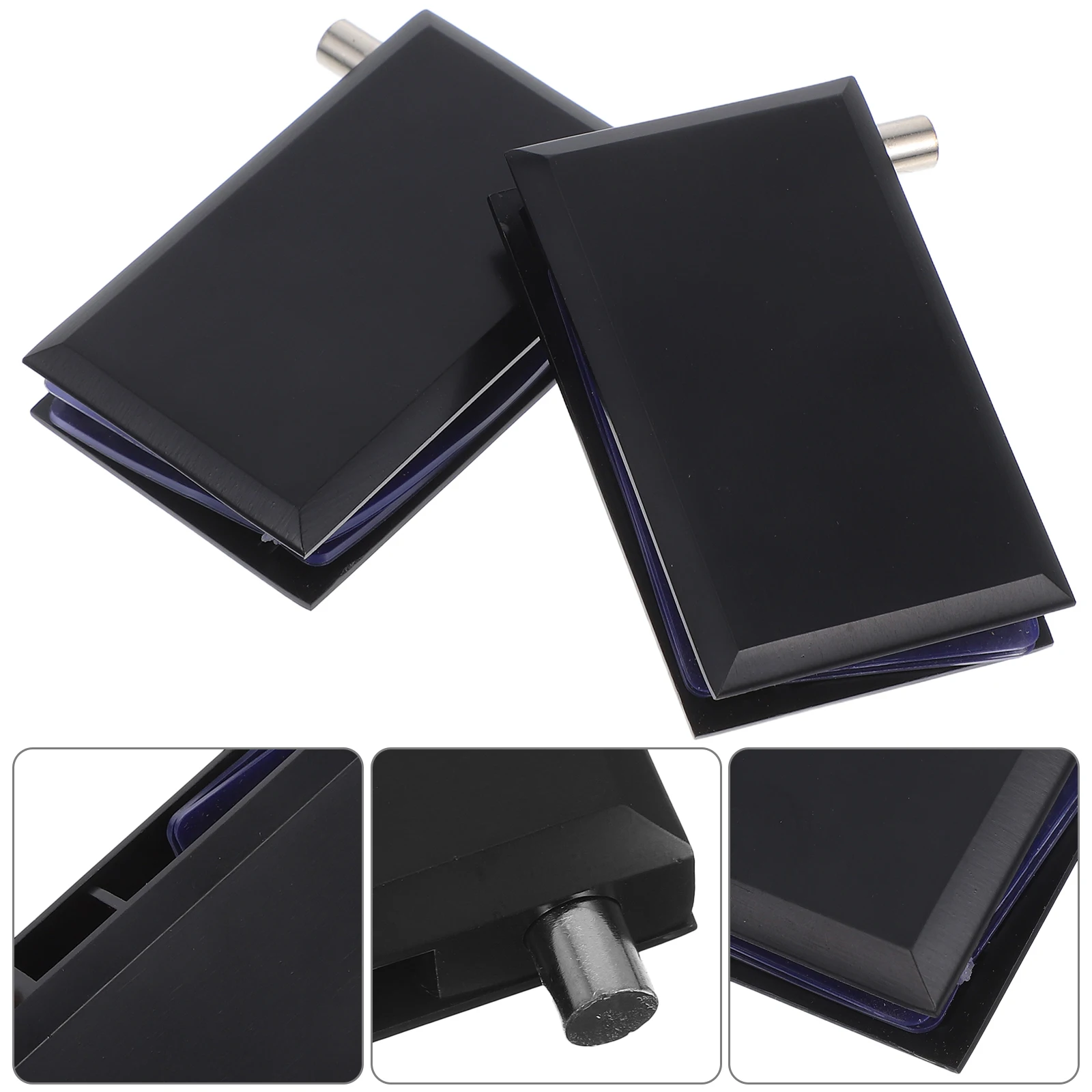 

2 Pcs Glass Hinge Black Hinges for Doors Boat Strap Bottom Bathroom Mirror Cabinet Hatch Compartment Shortside Barrel