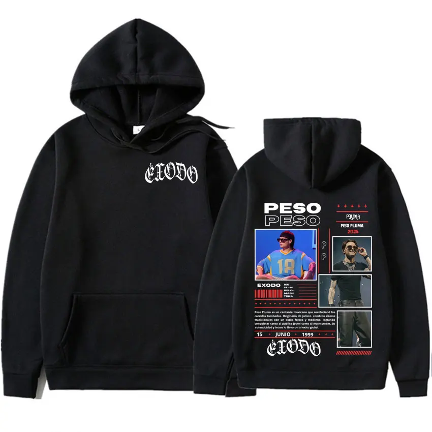 

Мужская толстовка с капюшоном с принтом обложки нового альбома певца Peso Pluma, свободного кроя, из флиса, повседневная, уютная, эстетичная, оверсайз, с длинными рукавами