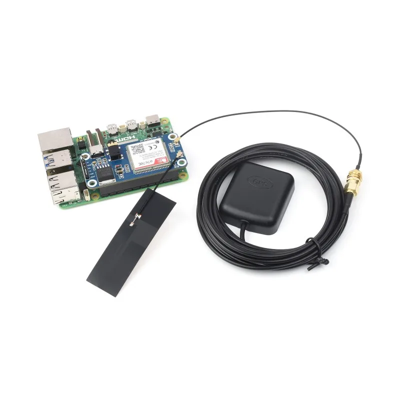 Шляпа Cat-1/GSM/GPRS/GNSS для Raspberry Pi, на базе модуля A7670E, поддержка LTE Cat-1/2G, позиционирование GNSS