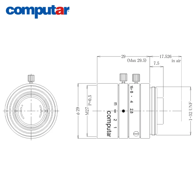 Computar M1628-MPW3 6MP 2/3