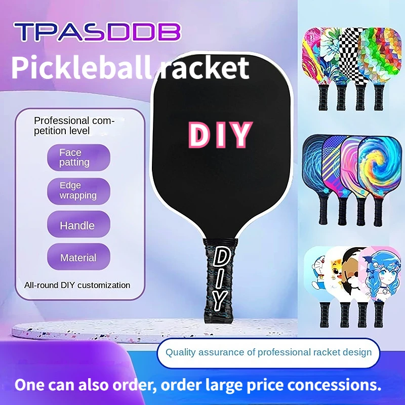 

DIY customization Pickleball Paddle Carbon fiber surface glass fiber black white to figure custom Please contact customer