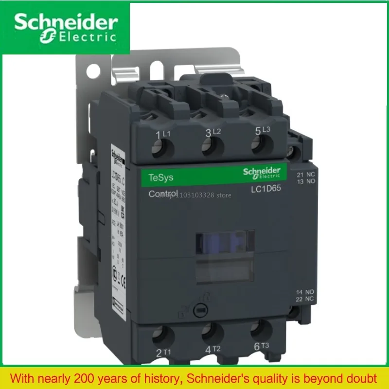 

Контактор Schneider TeSys D LC1D65M7C — 3-полюсный, 65 А, 220 В переменного тока, промышленное управление двигателем, защита IP2x
