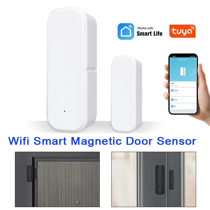 Tuya Smart WiFi Window Door Sensor Intelligent Home Open Close Detector Household Security Alarm System With Mobile Phone APP