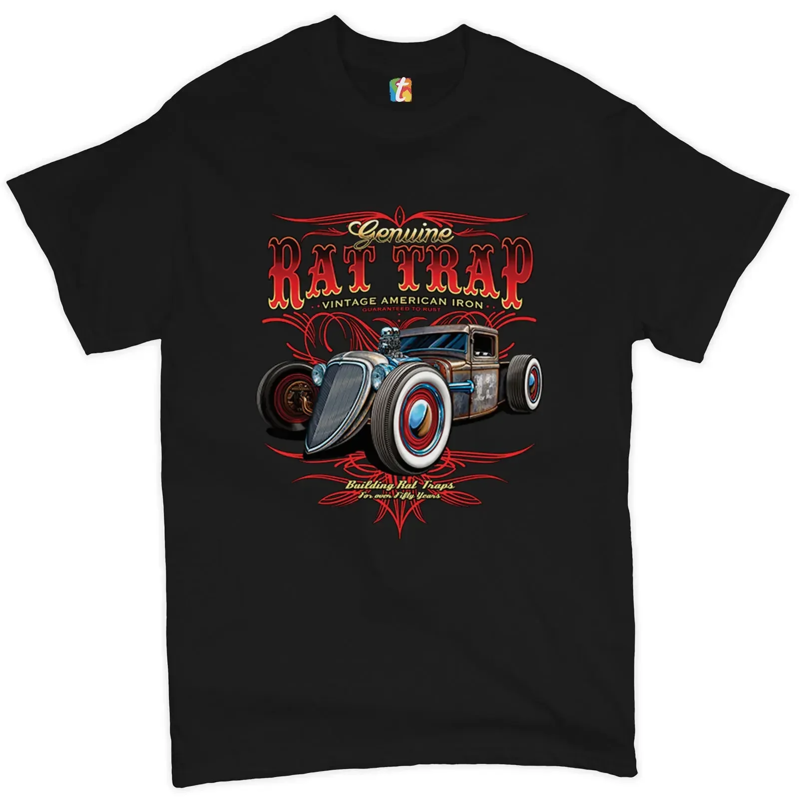 Genuine Rat Trap Route 66 Vintage Hot Rod Old School T-Shirt. Summer Cotton O-Neck Short Sleeve Mens T Shirt New S-3XL