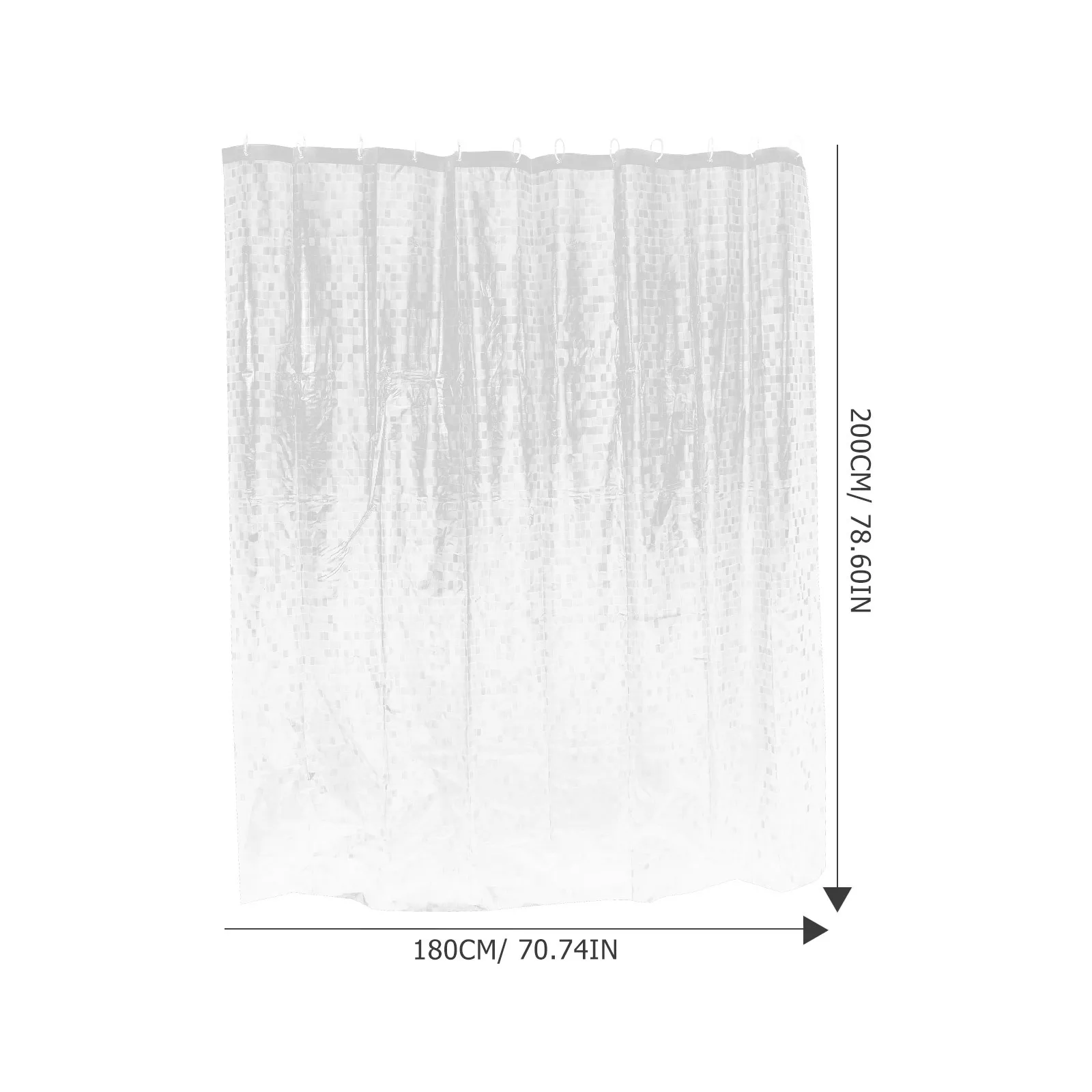 

3D Design Waterproof Shower Curtain Mosaic Pattern Large Size Plastic Material Smooth Texture Shower Curtain for Bathroom Home