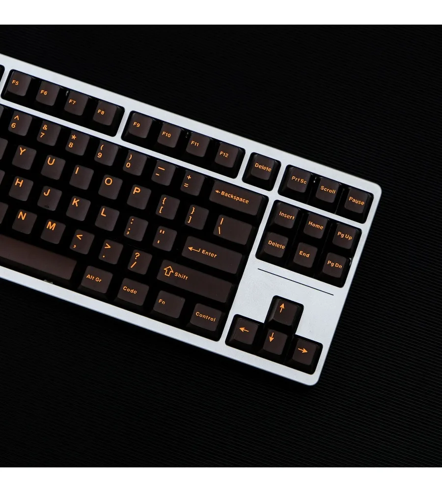 Keycap personalized two-color original height 114 key ABS orange semi-transparent series keycap