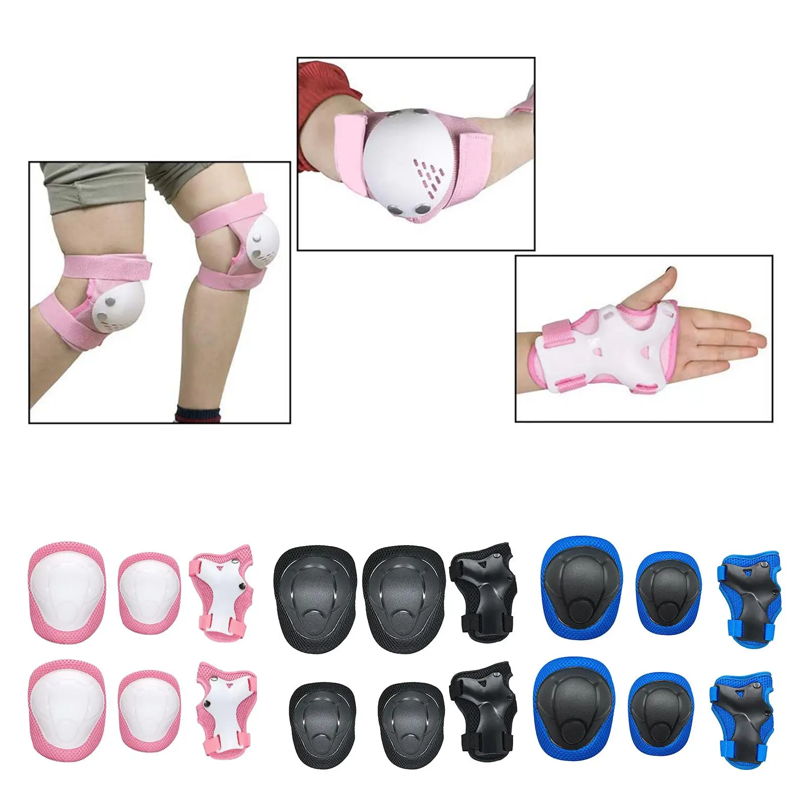 

Kids Skateboard Bike Sport Safety Protective Gear Knee Elbow Wrist Pad