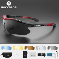 ROCKBROS Polarized Sports Men Sunglasses Road Cycling Glasses Mountain Bike Bicycle Riding Protection Goggles Eyewear 5 Lens