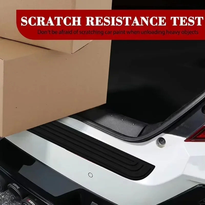 Universal Car Trunk Door Sill Plate Protector Anti-Scratch Rear Bumper Guard Rubber Mouldings Pad Trim Cover Strip Car Styling