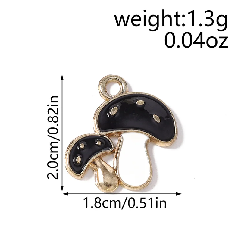 Tusember 20 Stück 18 x 20 mm niedliche Kawaii-Pilz-Anhänger für handgefertigte Ohrringe, Armbänder, Halsketten, DIY-Schmuckherstellungszubehör – Detail 2