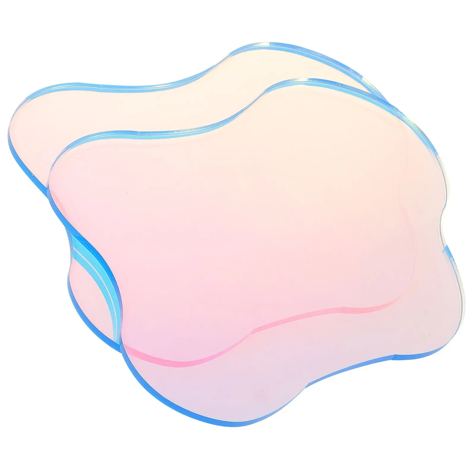 

2 Pcs Acrylic Decorative Plate Coasters Irregular Shaped Heat Insulation Protective Pad Storage Dish Home Tea House Restaurant
